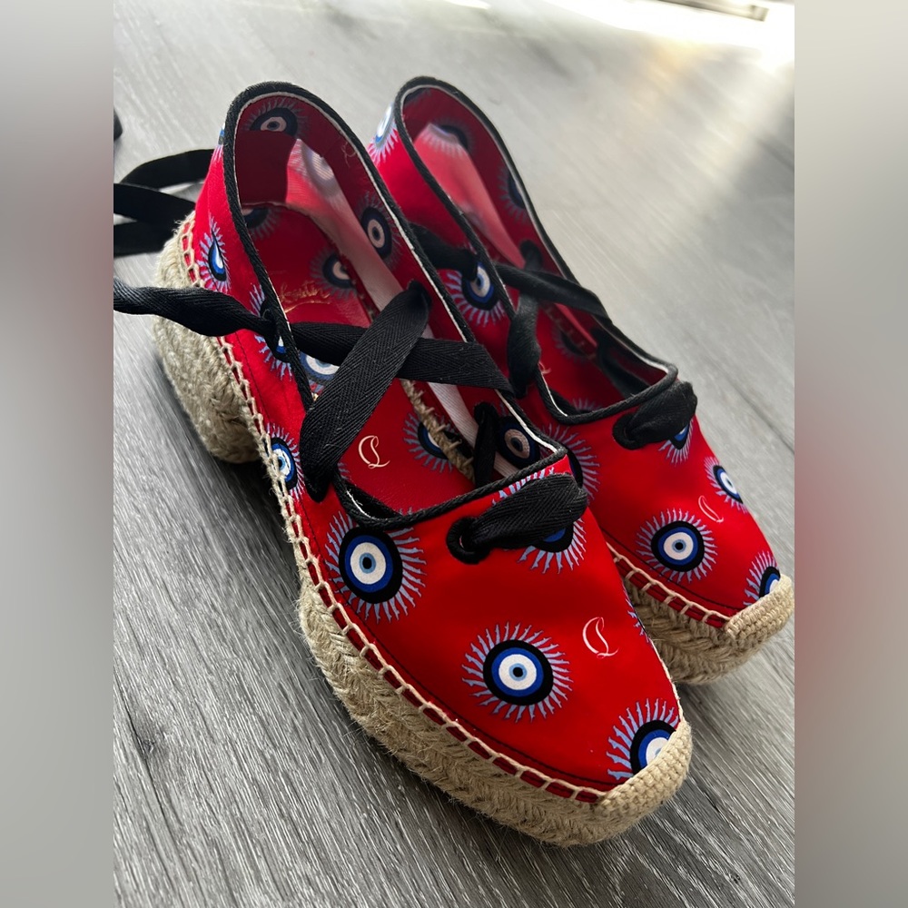 Christian Louboutin Blanca Lace 60 Espadrilles Size 36